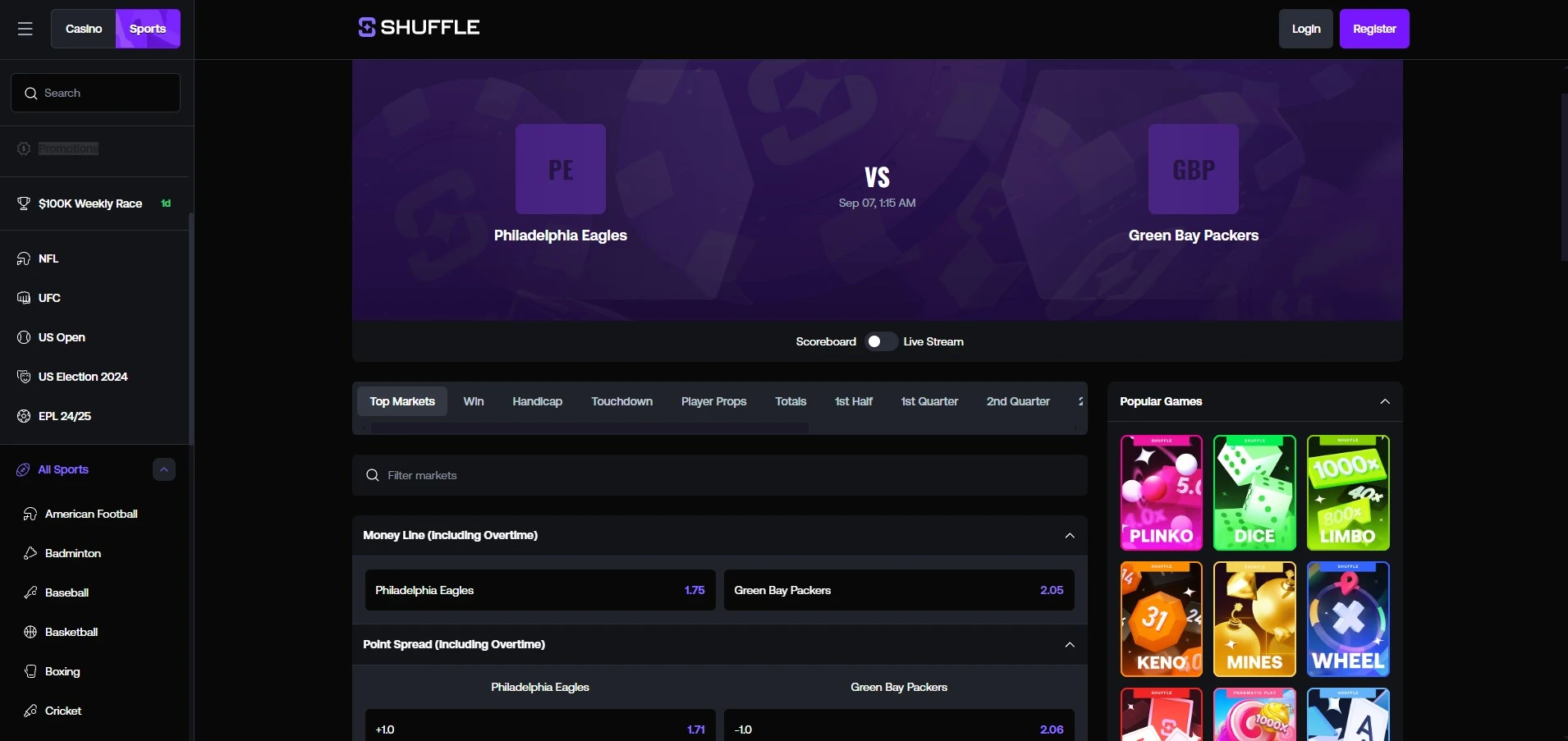 shuffle-nfl-interface